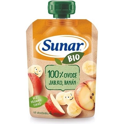 Sunar Bio kapsička jablko banán 4m+ 12 x 100 g