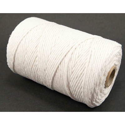 Macrame - biela - priemer 0,3 cm - návin 200 metrov