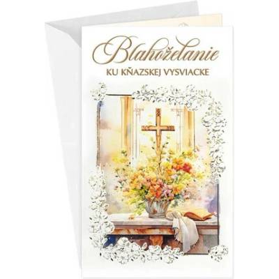 Pozdrav: Blahoželanie ku kňazskej vysviacke - s textom (19-652)