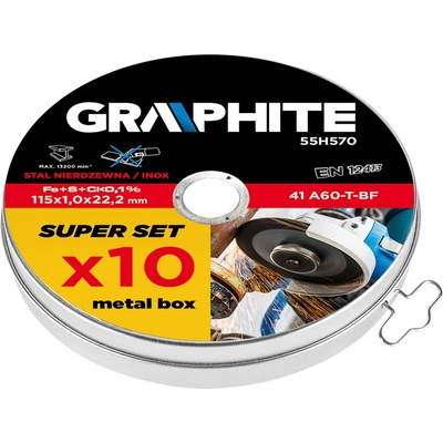 Graphite Řezný kotouč 115 mm 55H570 10 ks