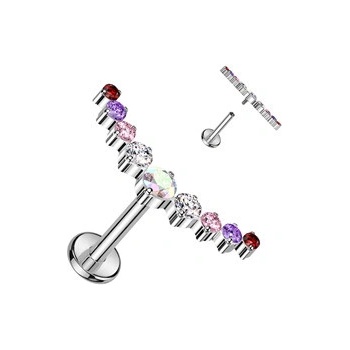 Šperky4U piercing do brady labreta titan TIT1276-MIX