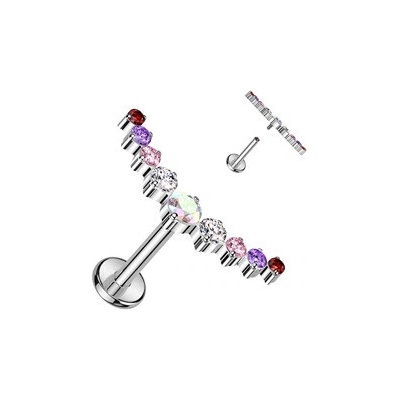 Šperky4U piercing do brady labreta titan TIT1276-MIX
