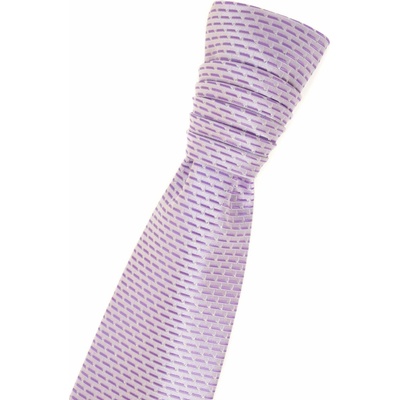 Francúzska kravata s fialovými prúžkami a vreckovkou