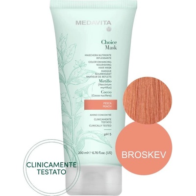 Medavita CHOICE barvicí maska, zvýrazňuje přírodní i kosmetickou barvu 200 ml Broskev