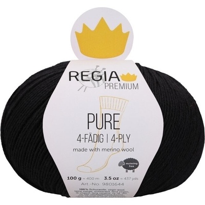 Regia Premium Pure 00099 Black Плетива прежда (9801644-00099)