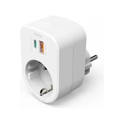 Hama 3-мултипортов контакт, 1 x USB-C PD, 1 x USB-A, 1 x Шуко контакт, 30W PD (HAMA-223343)
