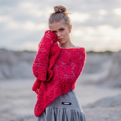 šála šátek alpaka hedvábí Cestou srdce