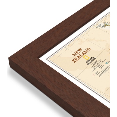 National Geographic Nový Zéland - nástěnná mapa Executive 60 x 77 cm Varianta: mapa v dřevěném rámu, Provedení: Pegi višeň