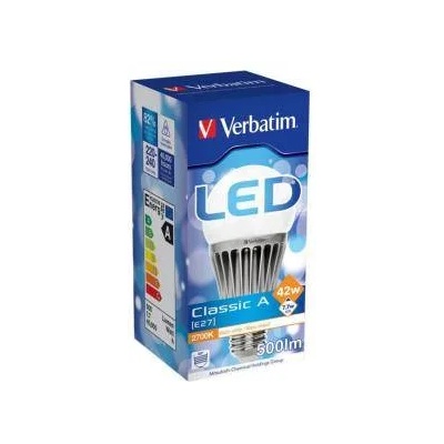Verbatim LED крушка Verbatim Classic A, E27, 7.7W, 2700K, 500LM, 220 Degree DIM, 52225