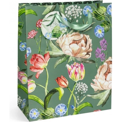 Galeria Papieru Dárková taška - L, 32 x 26 cm, pivoňky a tulipány, 5 ks