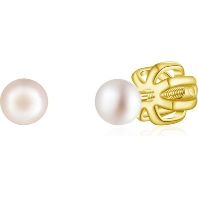 Olivie stříbrné náušnice PERLY AAA GOLD 9113