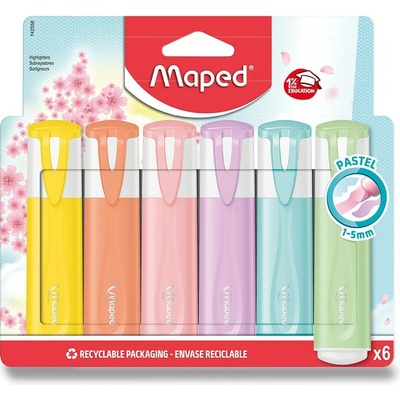 Maped 42558 Fluo Peps Pastel 6 ks