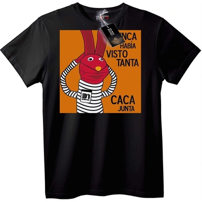 NOONEBRAND Тениска Забавен заек - 4XL, Black