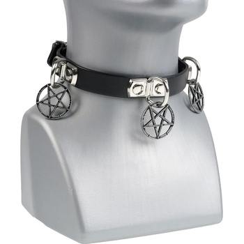 Image 1 of Leather & steel fashion Колие чокер Pentagram - LSF9 03