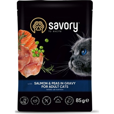 Savory Savoury Cat pouch Salmon & Peas 85 g
