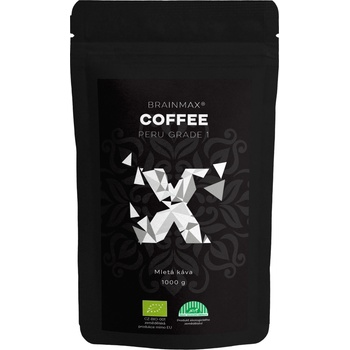 BrainMax Coffee Кафе Перу Клас 1, мляно, BIO, 1000 g *CZ-BIO-001 сертификат