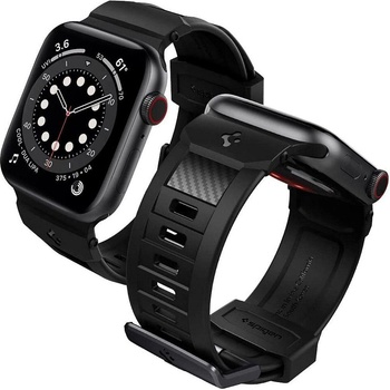 Spigen Хибридна каишка (полимер+карбон) за Apple Watch 42мм, 44мм, 45мм, 46мм, Ultra 2/3 49мм - Spigen Rugged Band (черен) (AMP02854)