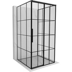 Mexen Rox-3S 3-стенна душ кабина с плъзгаща се дясна врата 110 x 110 см, черна (8C2-110-110-70-77-3S-P)