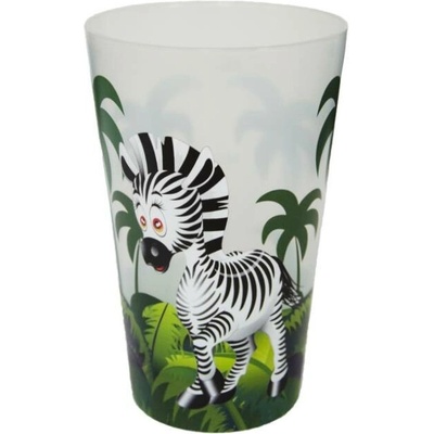 INJETON PLAST Vratný kelímek s potiskem Zvířátka Zebra 500 ml