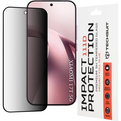Techsuit Стъклен протектор за поверителност за Xiaomi 17T - 111D Privacy Full Glue - Techsuit - Черен