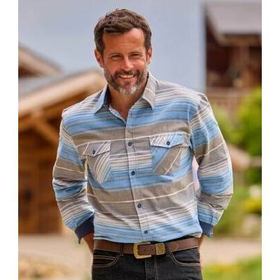 Atlas For Men prúžkovaná flanelová košeľa