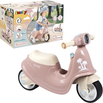 Smoby motorka s reflektorom Scooter Pink s gumenými kolesami ružové