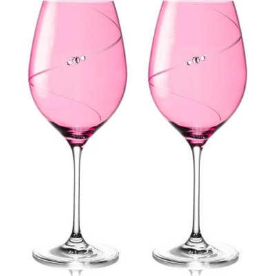 Diamante sklenice na červené víno Silhouette City Pink s krystaly Swarovski 2 x 470 ml