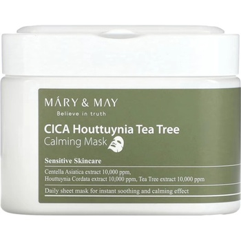 Mary&May Cica Houttuynia Tea Tree Calming Mask - Успокояващ комплект маски за лице 30бр