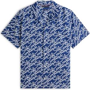 Tommy Hilfiger Риза с къс ръкав Tommy Hilfiger Men's Patterned Short Sleeve Shirt - Preppy Navy/AOP