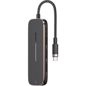 USAMS адаптер HUB + + HDMI, черен (Usa001181)