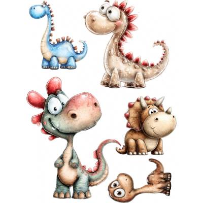 DTF nažehľovačka DTF transfer/nažehľovačka Mix dinosaurov Rozmer: A5