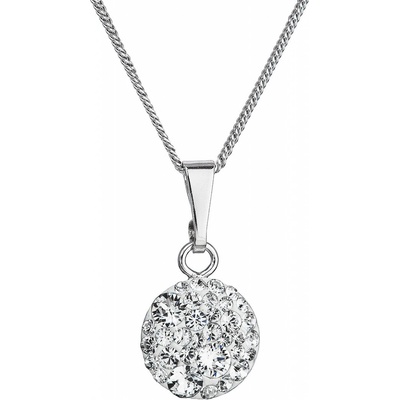 Pavona Stříbrný se Swarovski krystaly kulatý bílý 32086.1 crystal