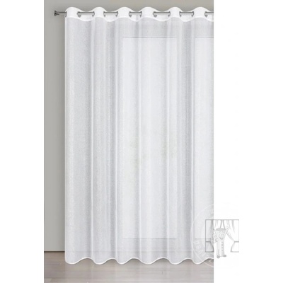 Záclona LENA na krúžkoch biela/strieborná 350x250cm