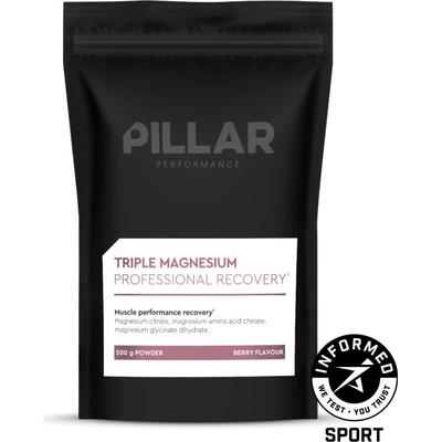 Vitamíny a minerály Pillar Performance Triple Magnesium Professional Recovery Powder Berry 200 g