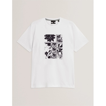 Ted Baker Тениска Ted Baker Men's Box Print Regular Fit T-Shirt - White