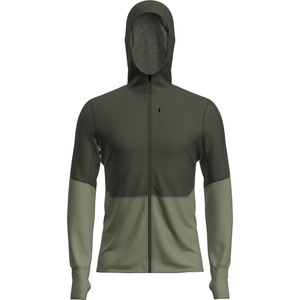 Icebreaker Мъжко вълнено яке Icebreaker Merino 200 Realfleece Descender L/S Zip Hoodie Fleece jumper - Dark Loden / Lichen / CB (005-5220-1011)