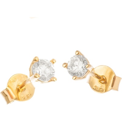 Argento Zlaté náušnice - číry okrúhly zirkón, priemer 3,5 mm 6A019