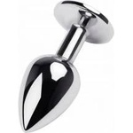 Toyfa Silver anal plug TOYFA Metal with blue round-shaped gem