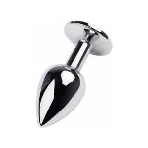 Toyfa Silver anal plug TOYFA Metal with blue round-shaped gem