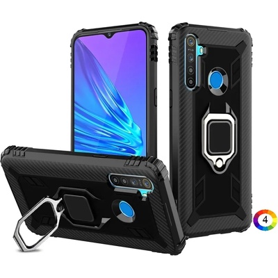 OPPO Realme 5 Удароустойчив Carbon Fiber/Ring Holder Калъф и Протектор