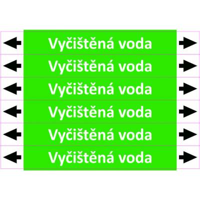 Grafiko | Vyčištěná voda - dle ISO 20560 - Materiál Samolepící PVC folie, Rozměr aršík 6 ks 52x400 mm