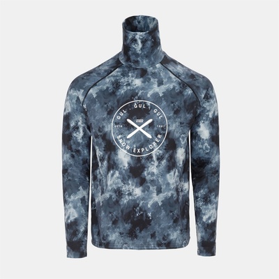 Gul Фланелка с дълъг ръкав Gul Men's Powder Thermal Funnel Neck Long Sleeve Baselayer Top - Black AOP