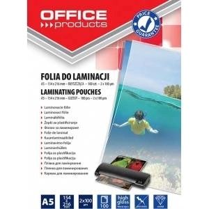 Office Products LAMINATING FILM OFFICE PRODUCTS, A5, 2X100MIKR. , BLINDER, 100PCS, TRANSPARENT 20325225-90