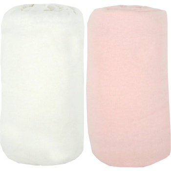 Babycalin Чаршафи 2 Броя 60Х120См 100% Памук Бял/Розов Babycalin (BBC413714S1)