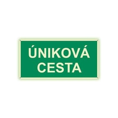 Úniková cesta - fotoluminiscenční tabulka s dírkami, plast 2 mm 300x150 mm
