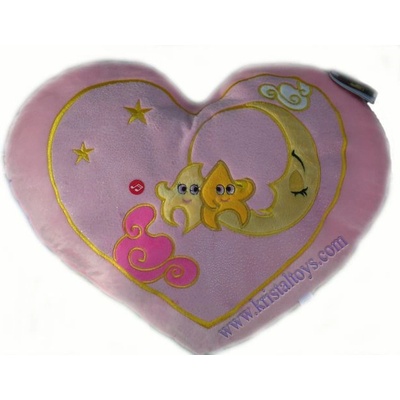 Малко плюшено сърце с двойка духчета на луна