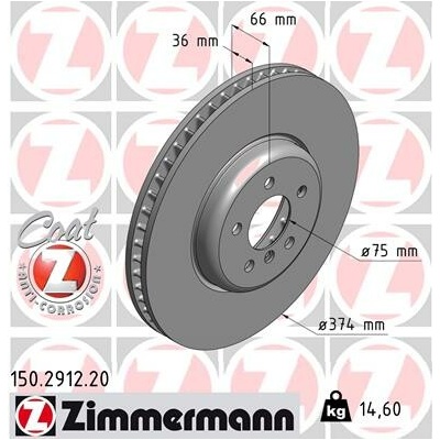 Brzdový kotúč ZIMMERMANN 150.2912.20 (150291220)