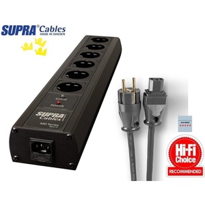 Supra Cables SUPRA MAINS BLOCK MD06-EU/SP SPC BLACK - Silver Edition + SUPRA LoRad 2.5 SPC CS-EU 1, 0m (094429)