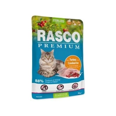 Rasco Premium Cat Pouch Sterilized Turkey Cranberries 85 g