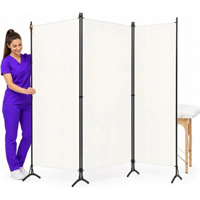 VidaXL 3panelová Paraván bílá 260 x 180 cm